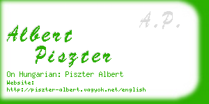 albert piszter business card